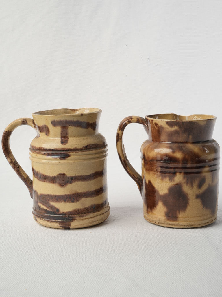 Glazed brown honey-sand pitchers