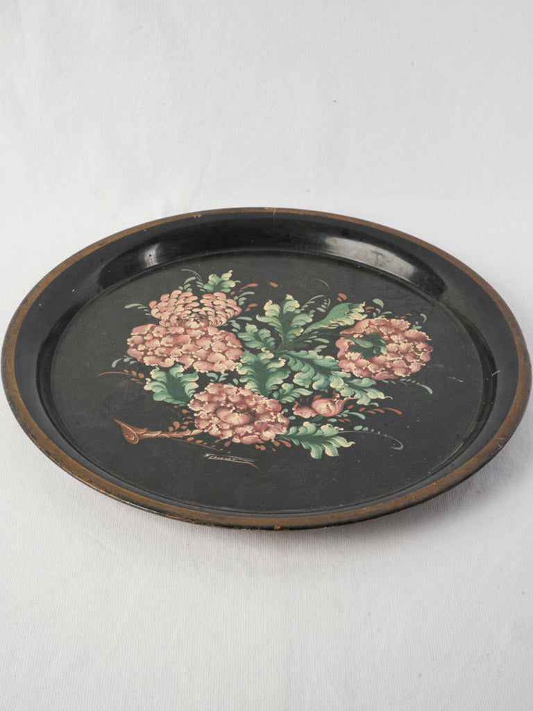 Hand-painted decorative round tray