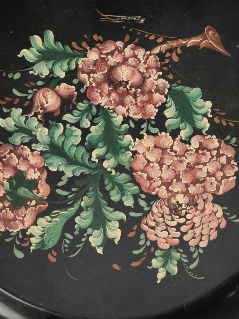 Dramatic botanical design serving tray