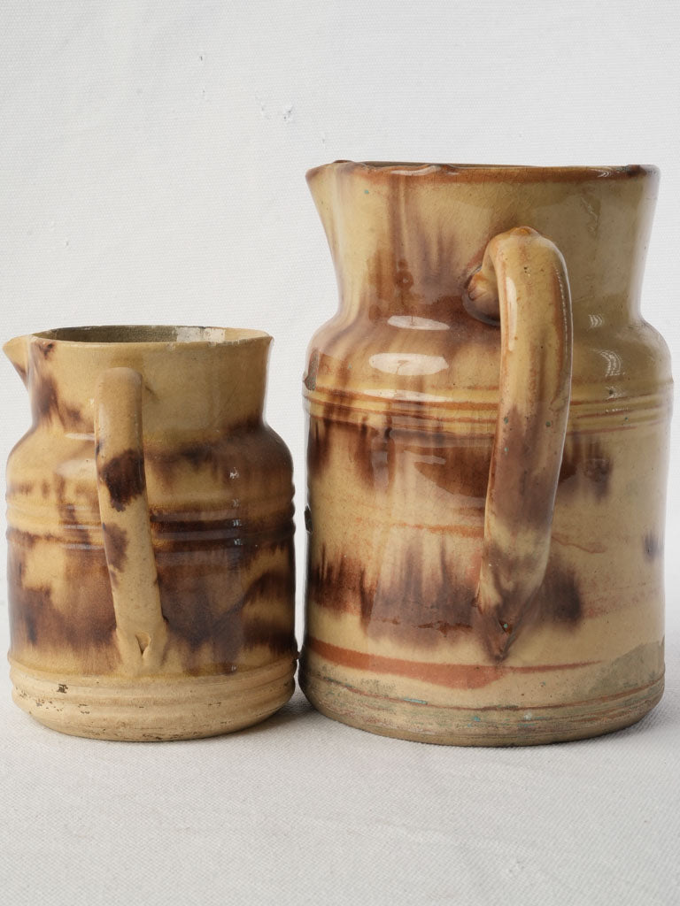 Hand-thrown pottery rustic pitchers