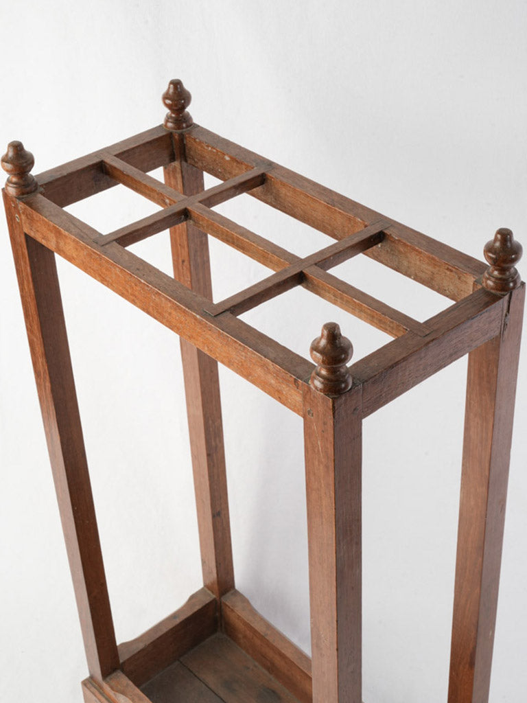 Rustic wood umbrella organizer