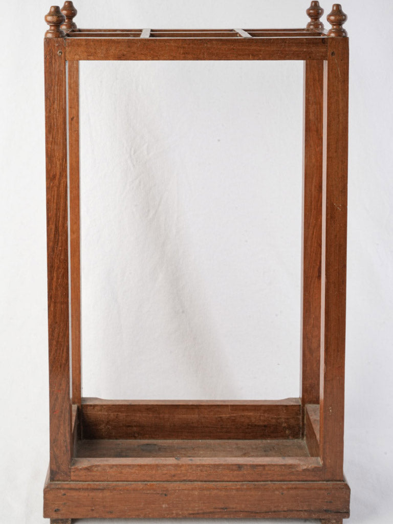 Elegant aged wood umbrella organizer