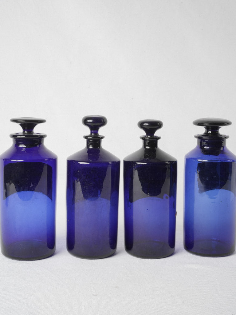 Collectible cobalt glass medical bottle