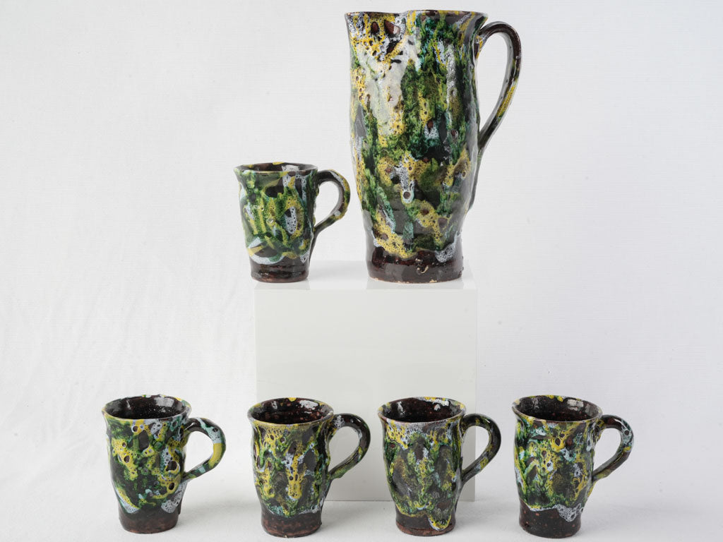 Colorful retro ceramic beverage cups