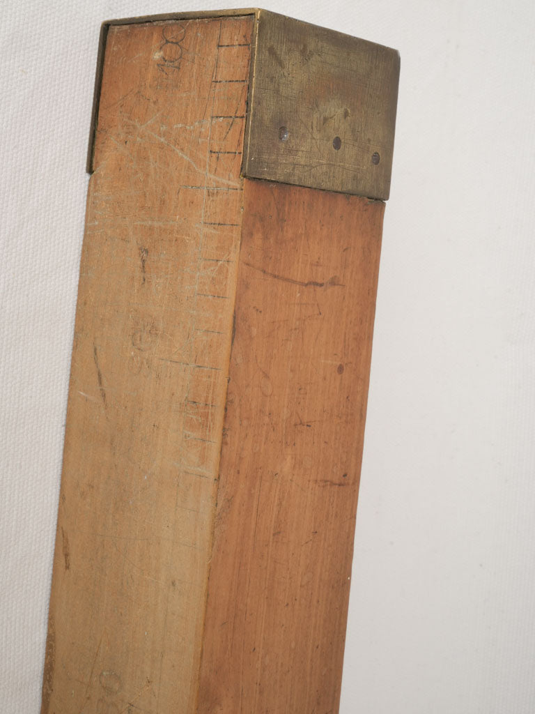 Engraved wooden fabric measuring stick