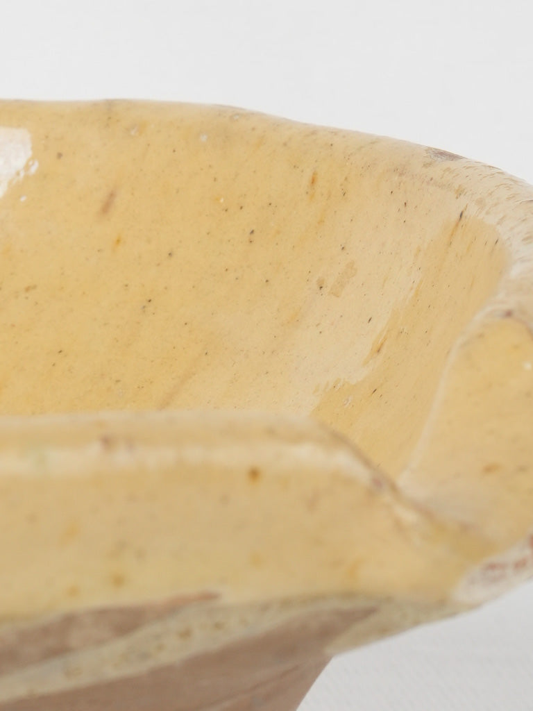Vintage yellow glazed French serving dish