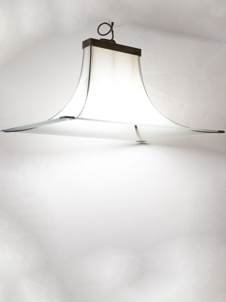 Opaque glass 1960s pagoda lamp