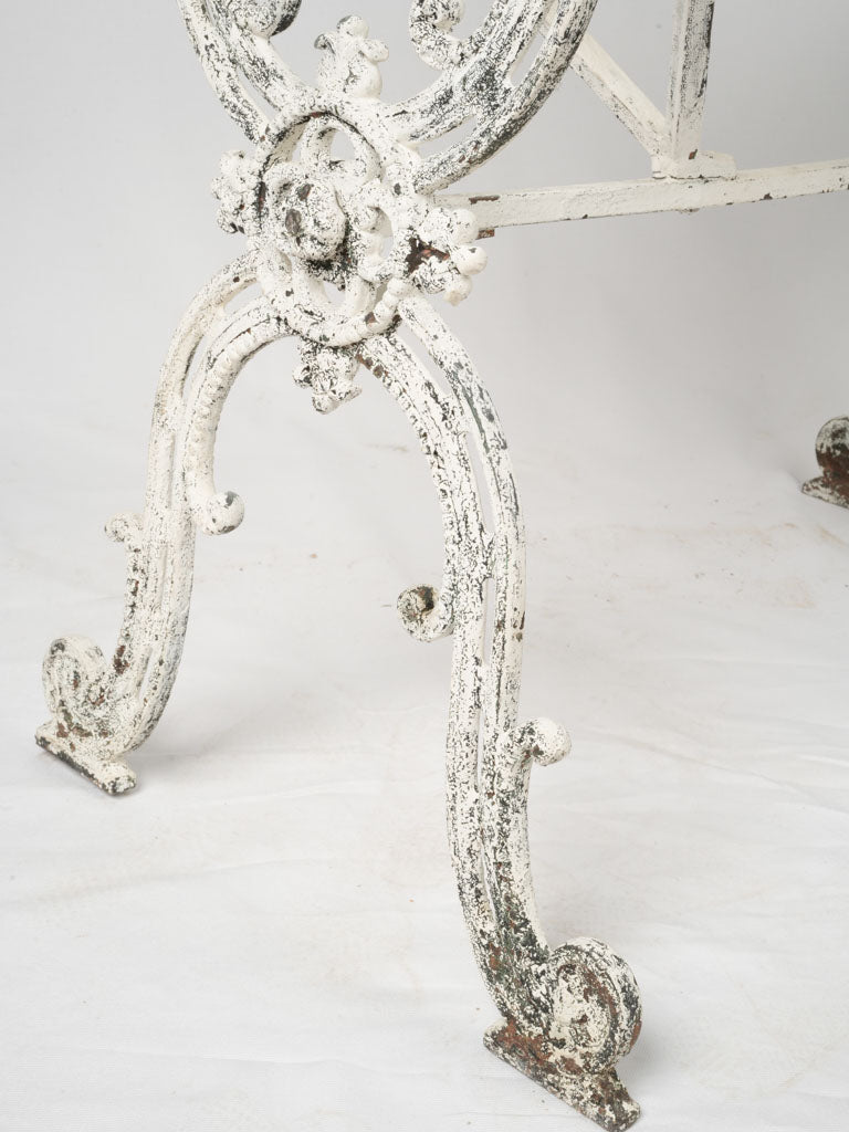 Charming patina Carrara marble bistro table