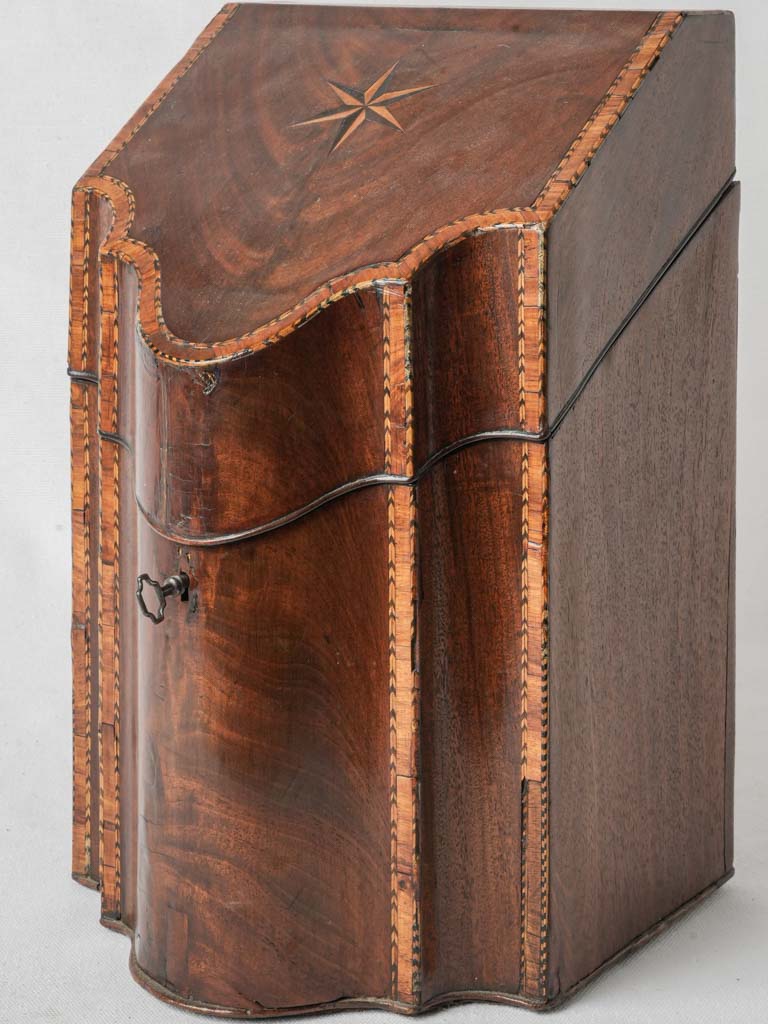 Antique mahogany cutlery storage box