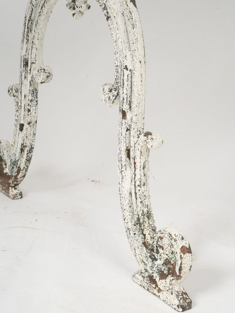 Vintage French ironwork Carrara marble table