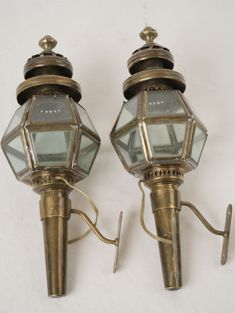 Refined glass brass wall lights