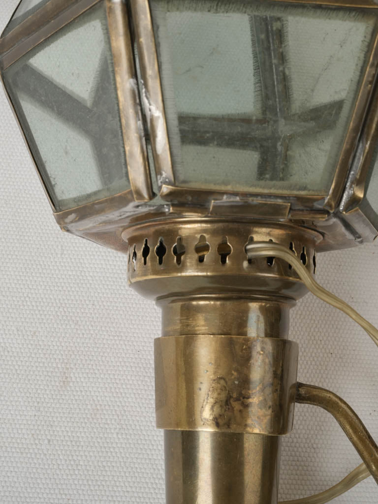 Authentic patina carriage-style sconces
