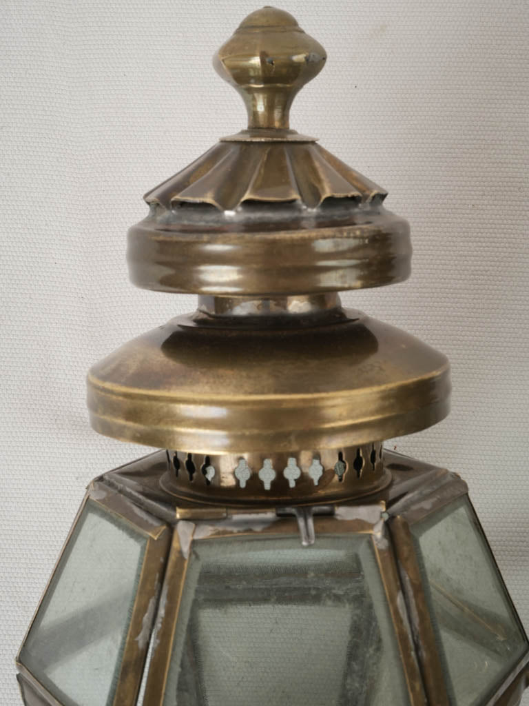 Antiqued warm brass lantern sconces