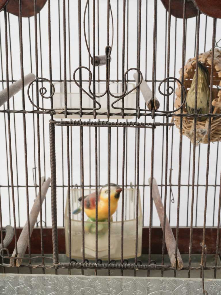 Early 20th Decorative Birdcage W/ Graceful Serpentine Crest - 18½"