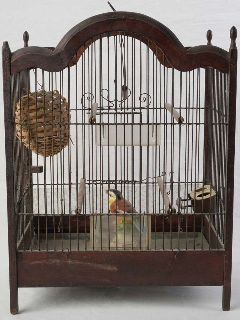 Early 20th Decorative Birdcage W/ Graceful Serpentine Crest - 18½"
