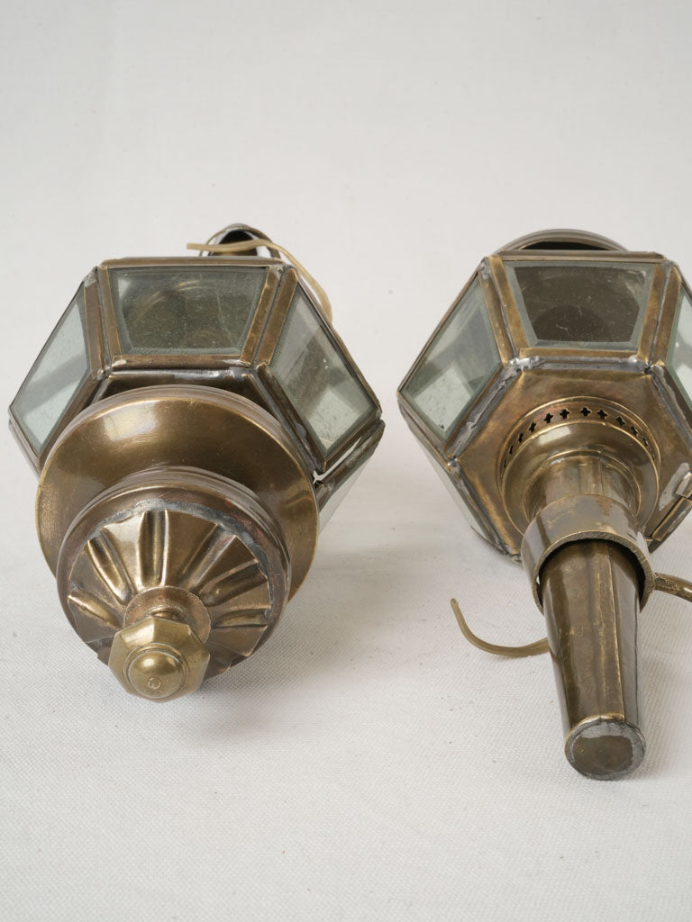 Gorgeous eclectic brass wall lanterns