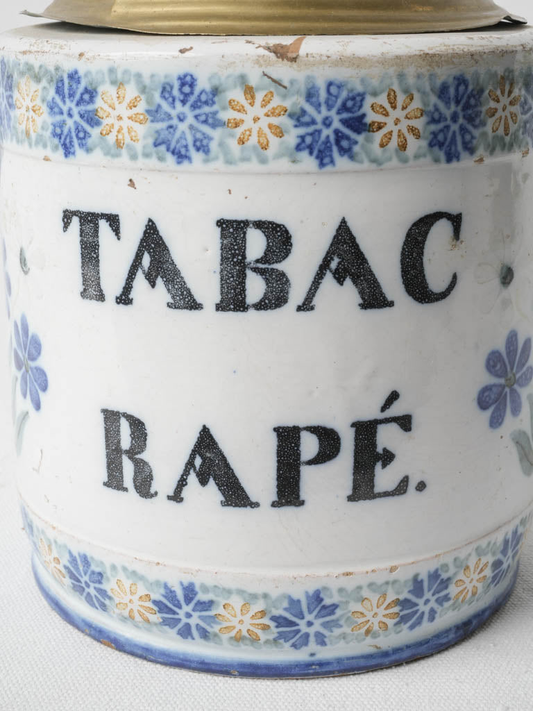 Hand-painted faience tobacco jar