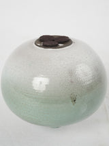 Elegant speckle-finish turquoise vase, retro