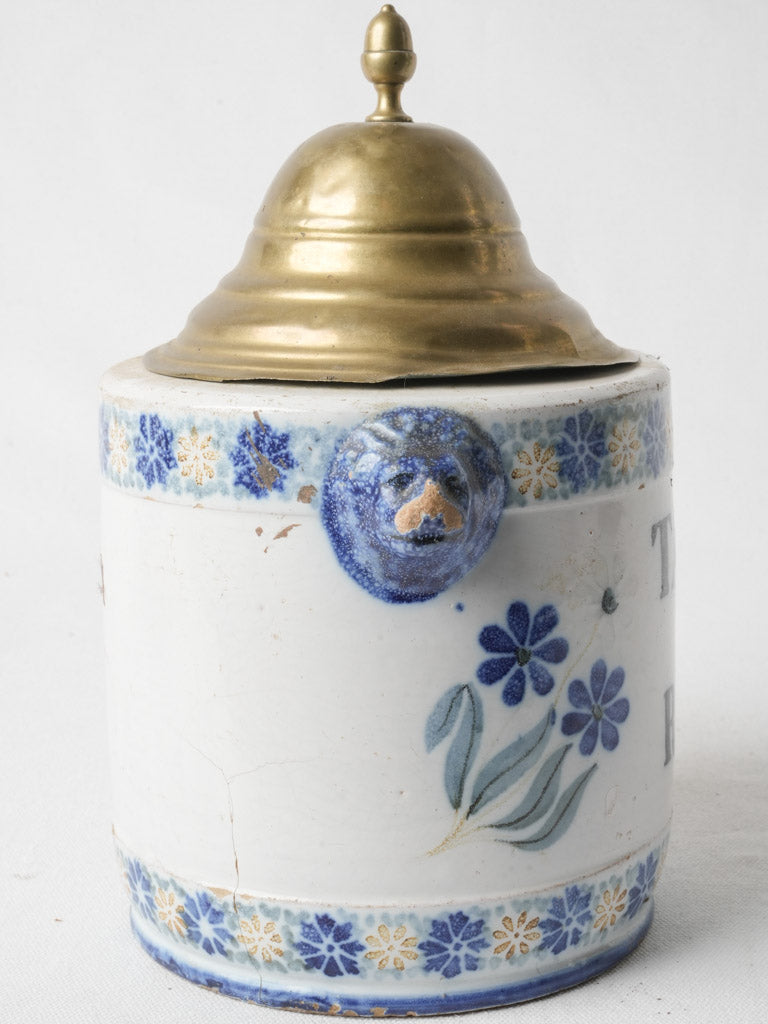 Creamy white faience tobacco jar