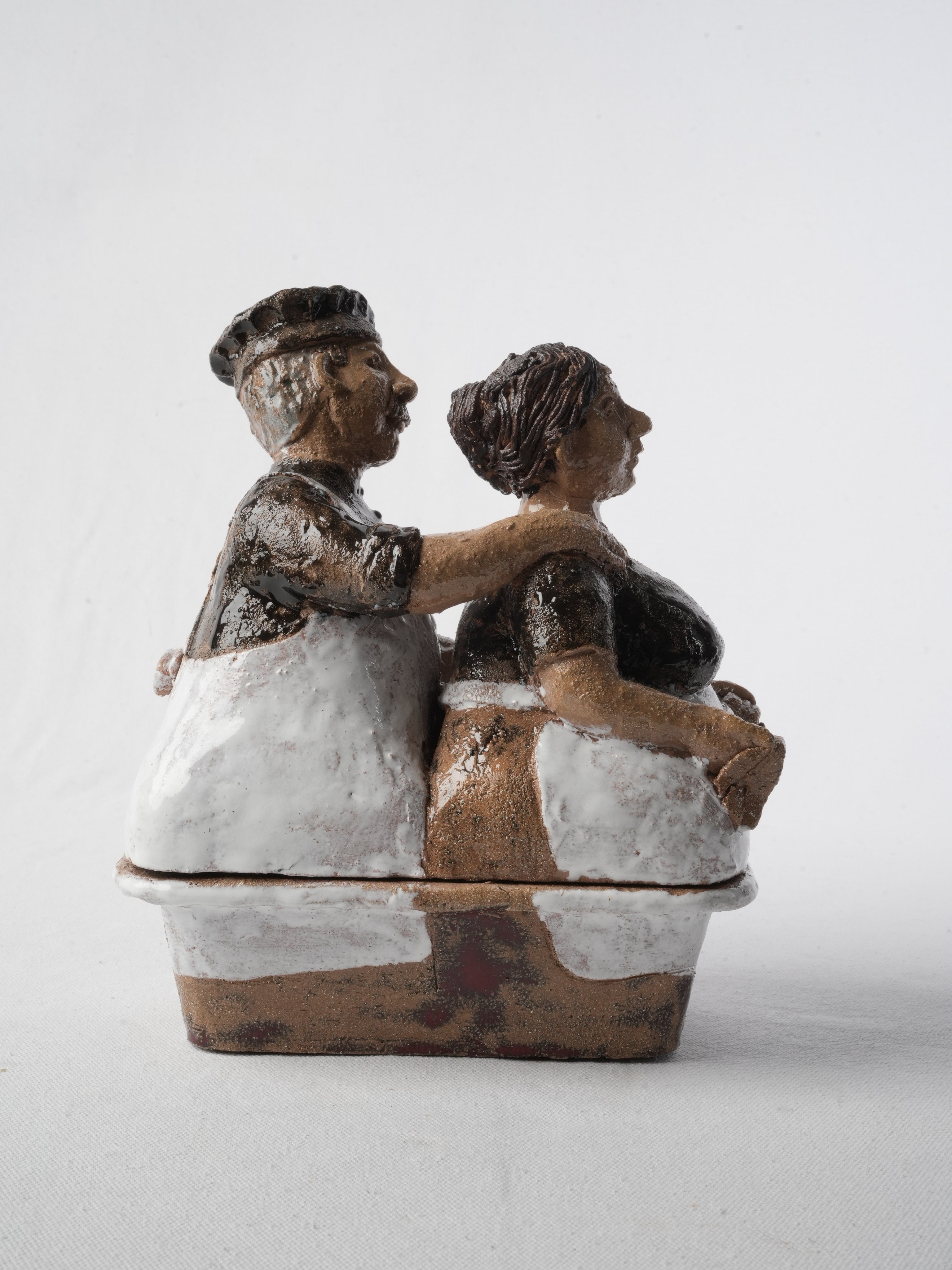 Hand-built artistic serving piece