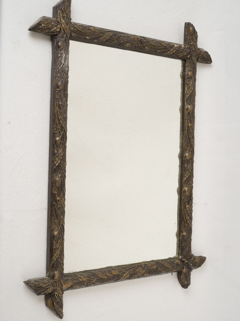 Elegant organic antique framed mirror