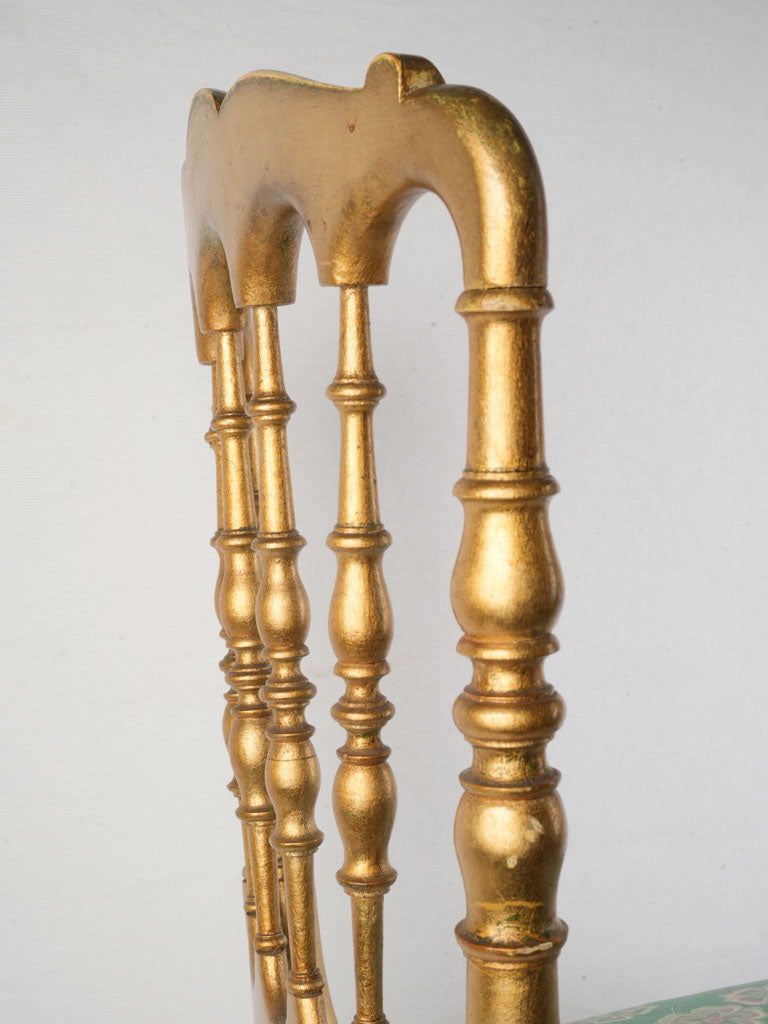 Early 20th Century Napoleon III Chair in Gilt Paint - 35"