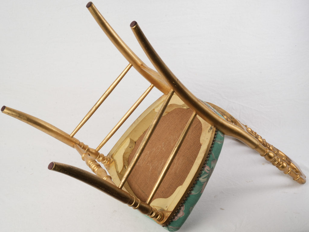 Early 20th Century Napoleon III Chair in Gilt Paint - 35"