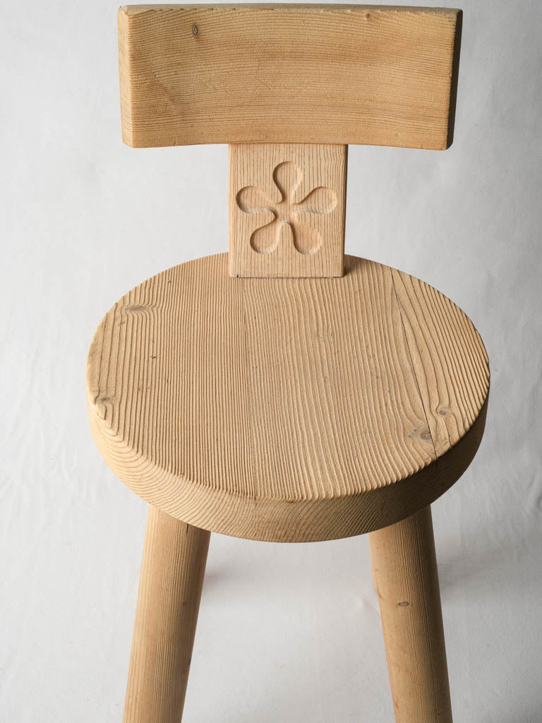 Warm-toned wooden chair finish