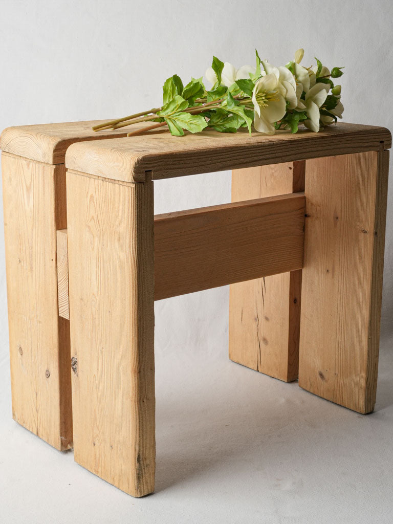 Rustic wood grain accent stool