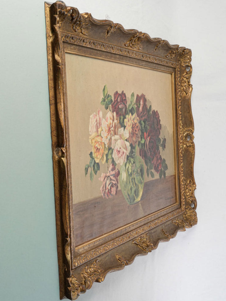 Still Life of Roses in a Glass Vase by George Charrondière Circa 1930 - 27½" x 36¼"