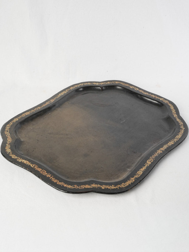 Large Napoleon III Black Lacquer & Gilded Tray - 25½" x 20½"