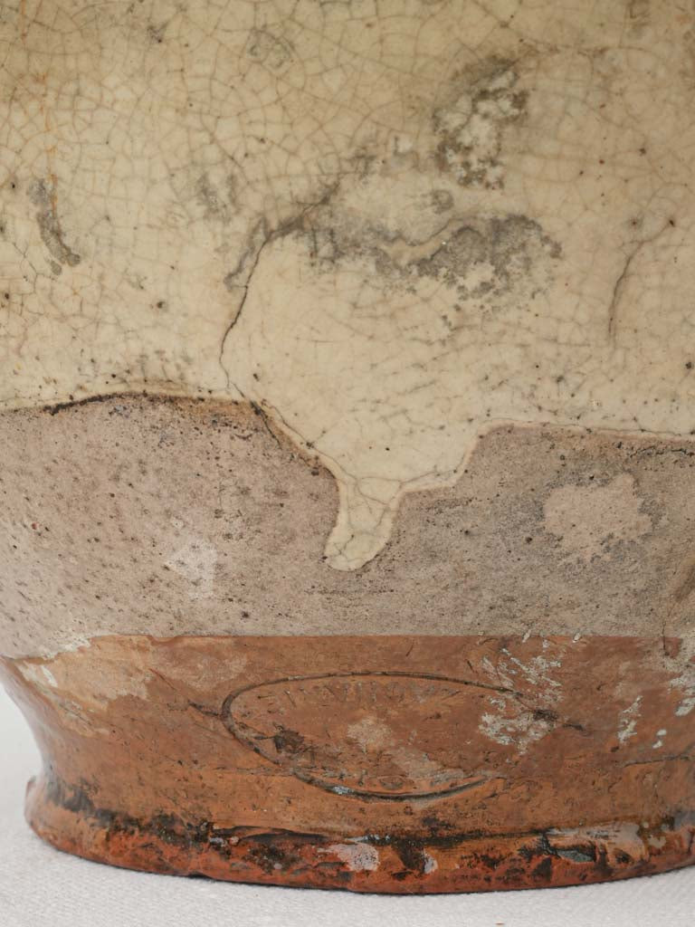 worn yellow glazed antique Provence container