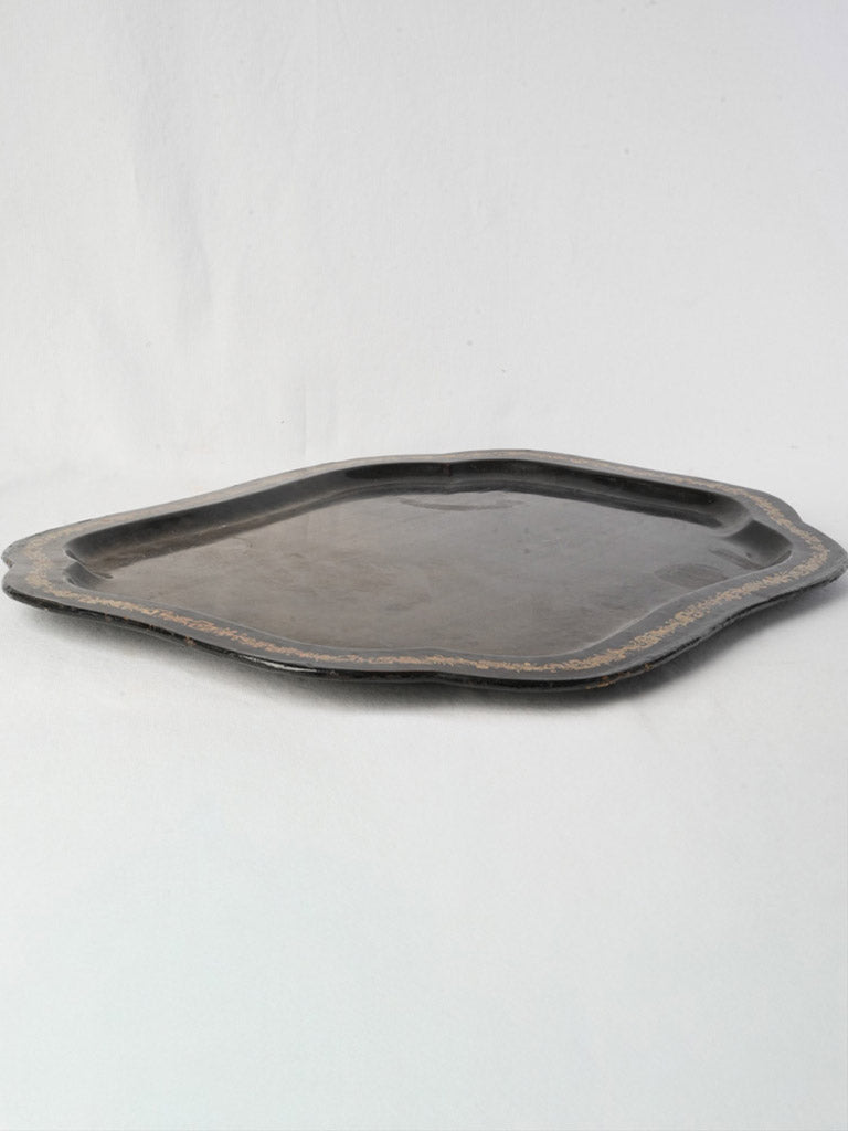 Elegant black lacquered coffee table tray