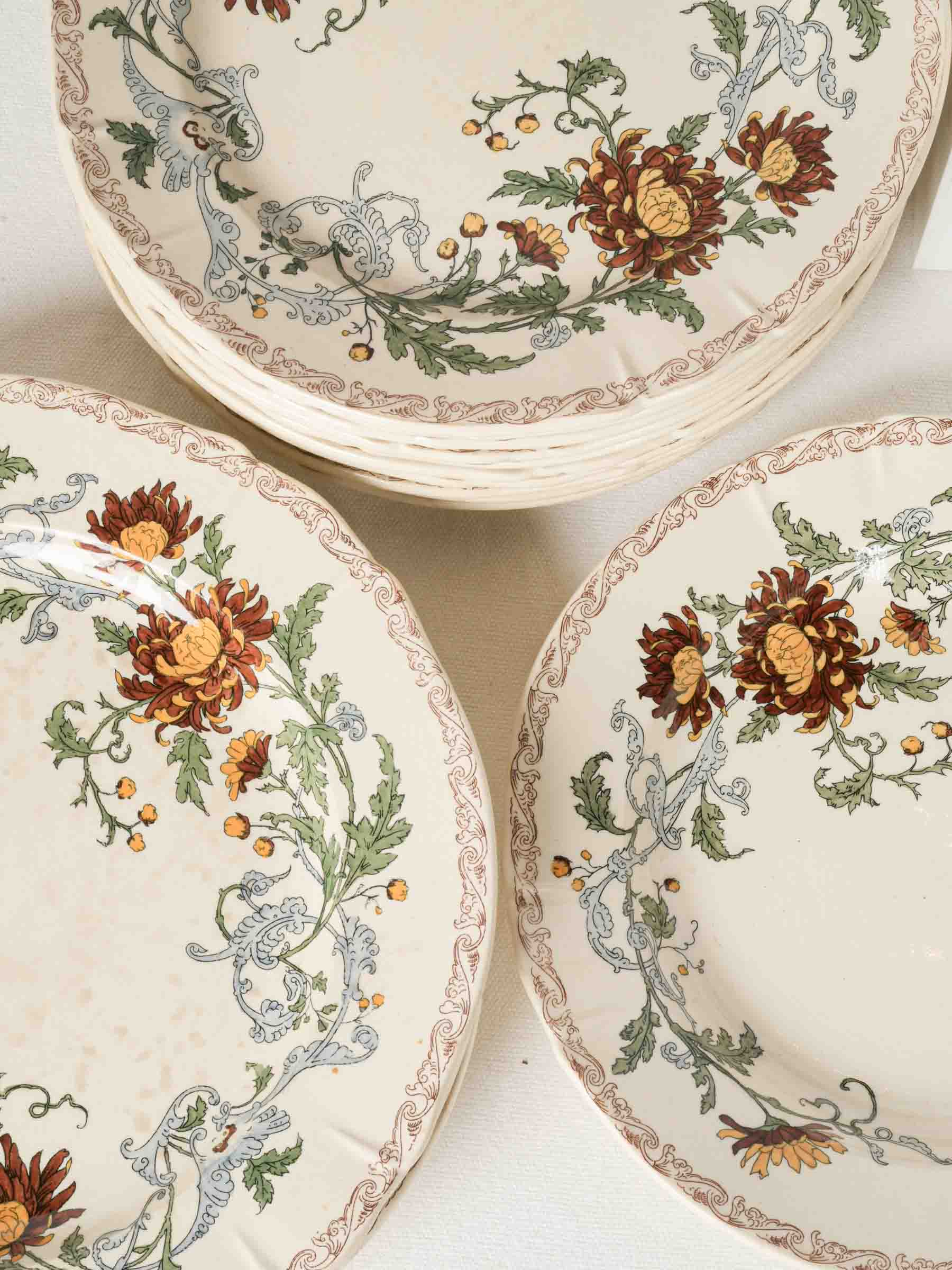 Rustic ochre floral table pieces