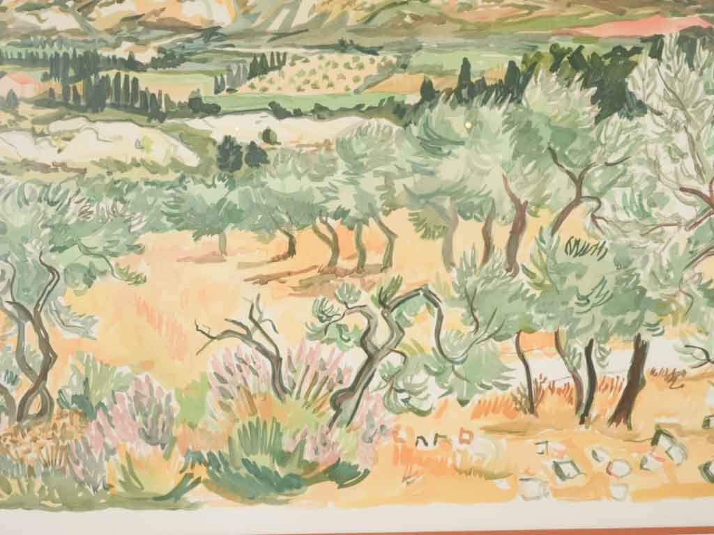 Large Provencal landscape lithograph - Yves Brayer (1907-1990) - 34¾" x 47¼"