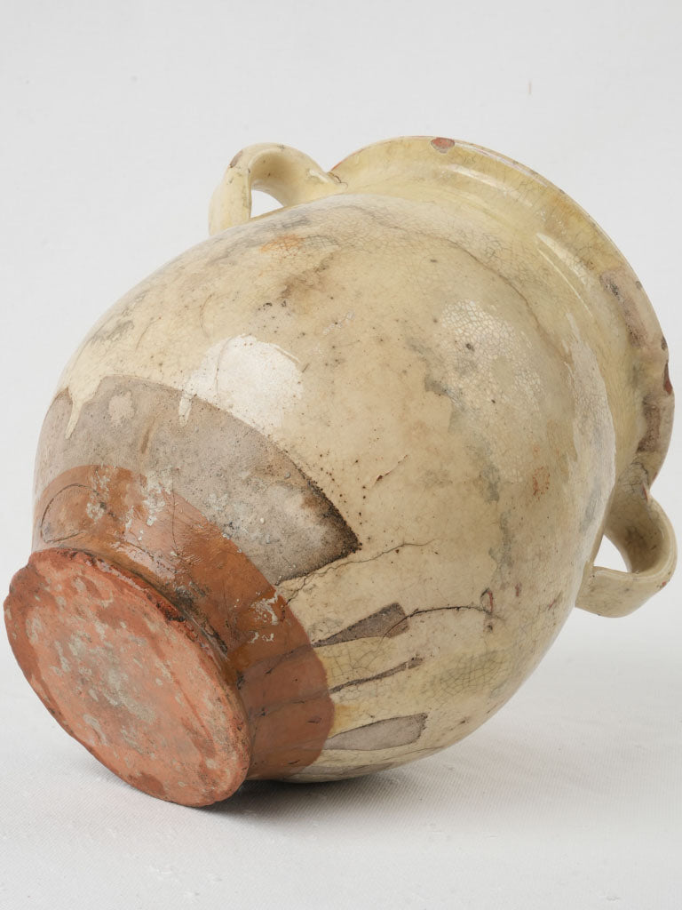 classic bulbous shaped aged glazed French ceramic crock