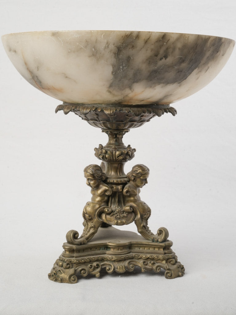 Poetic timeworn alabaster vessel