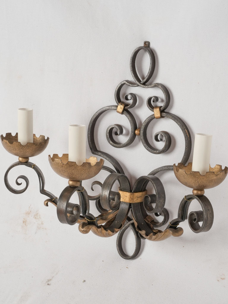 Classic gilt wrought iron sconces