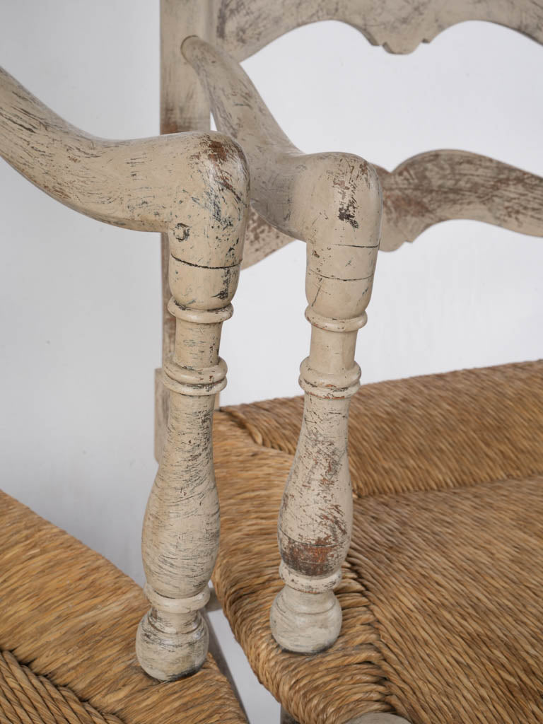 Textured cottage-style wood chairs