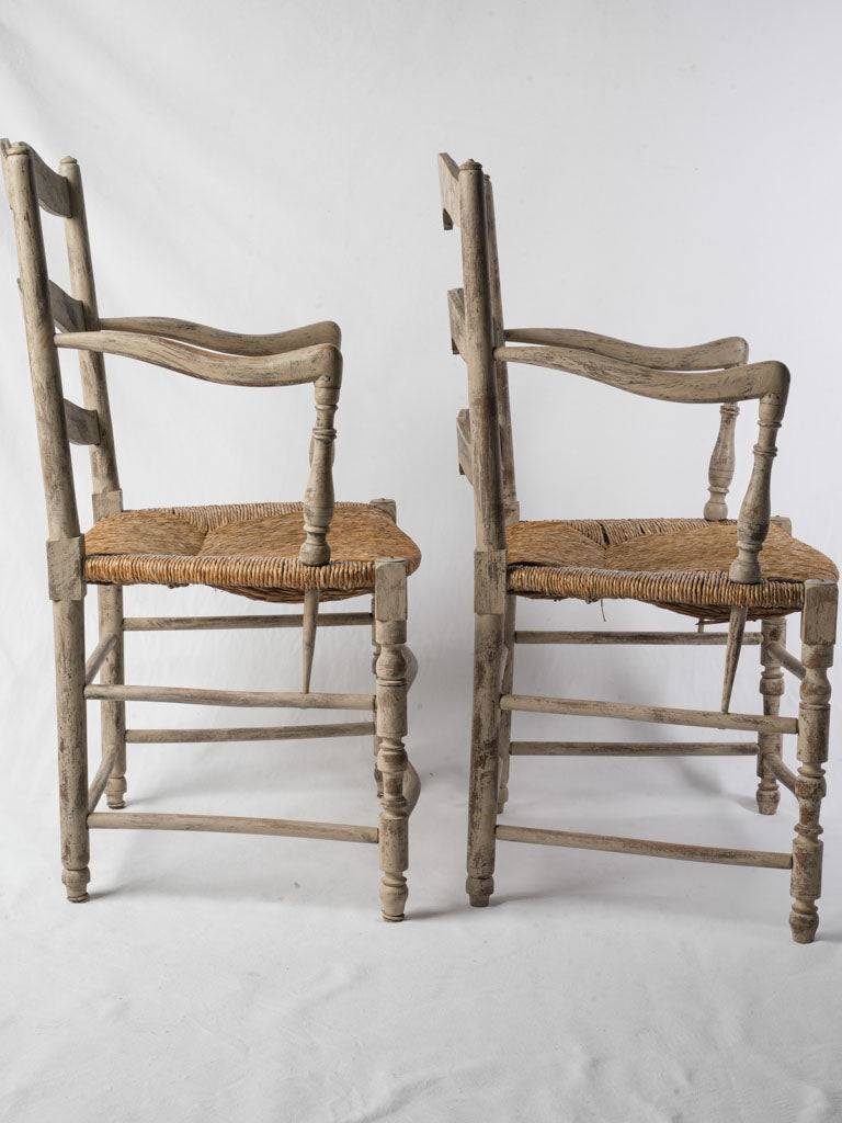 Worn finish French side chairs