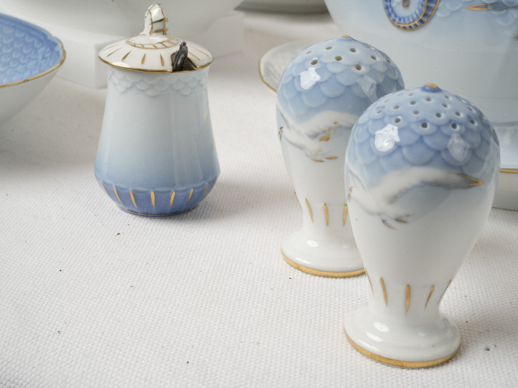 Elegant soft blue porcelain tureen