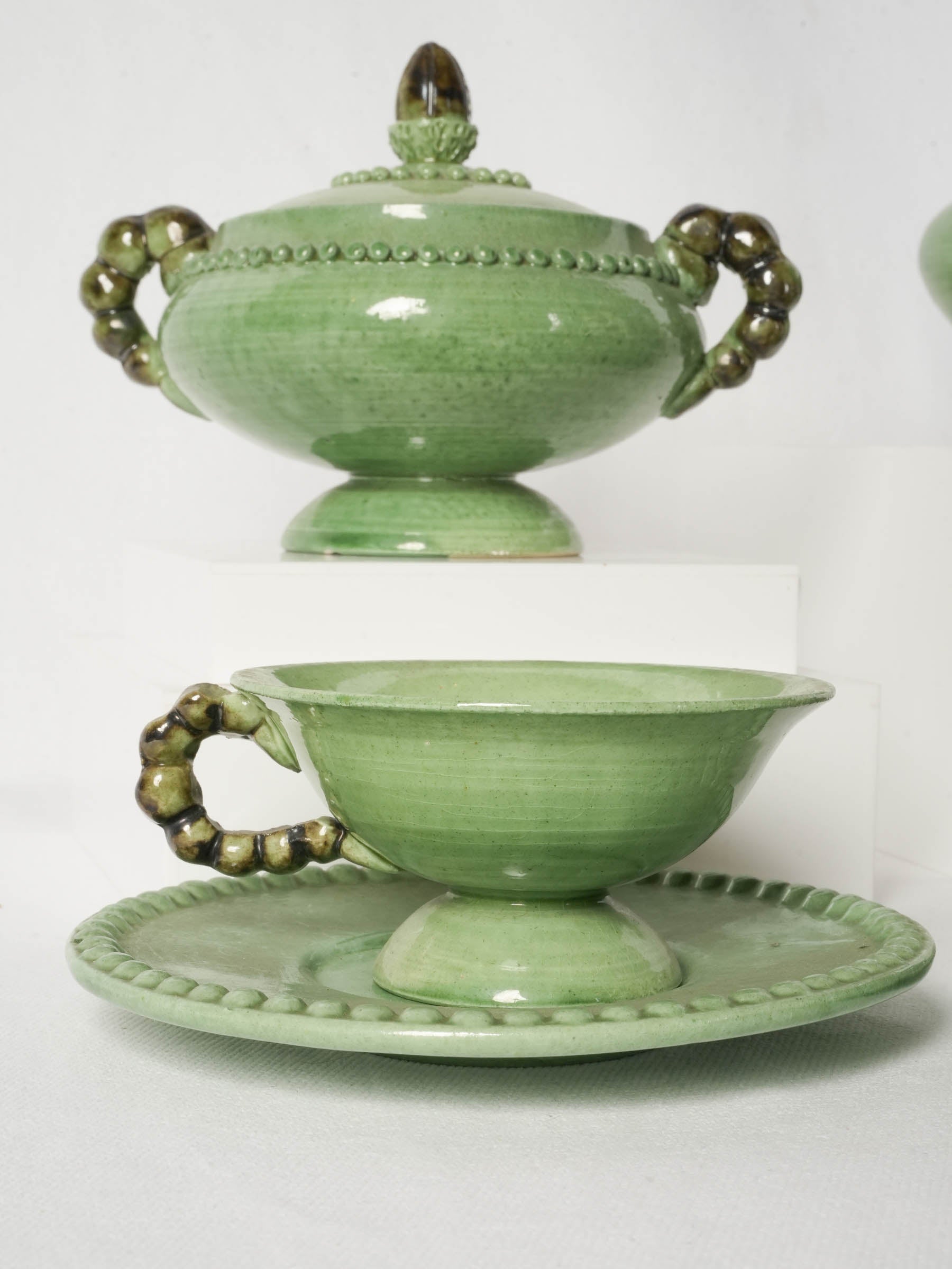 Mid-Century Vallauris Coffee Service for Six, Green
