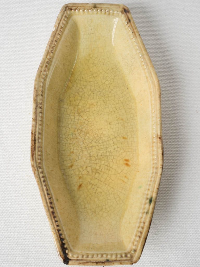 Yellow glazed ceramic serving dish