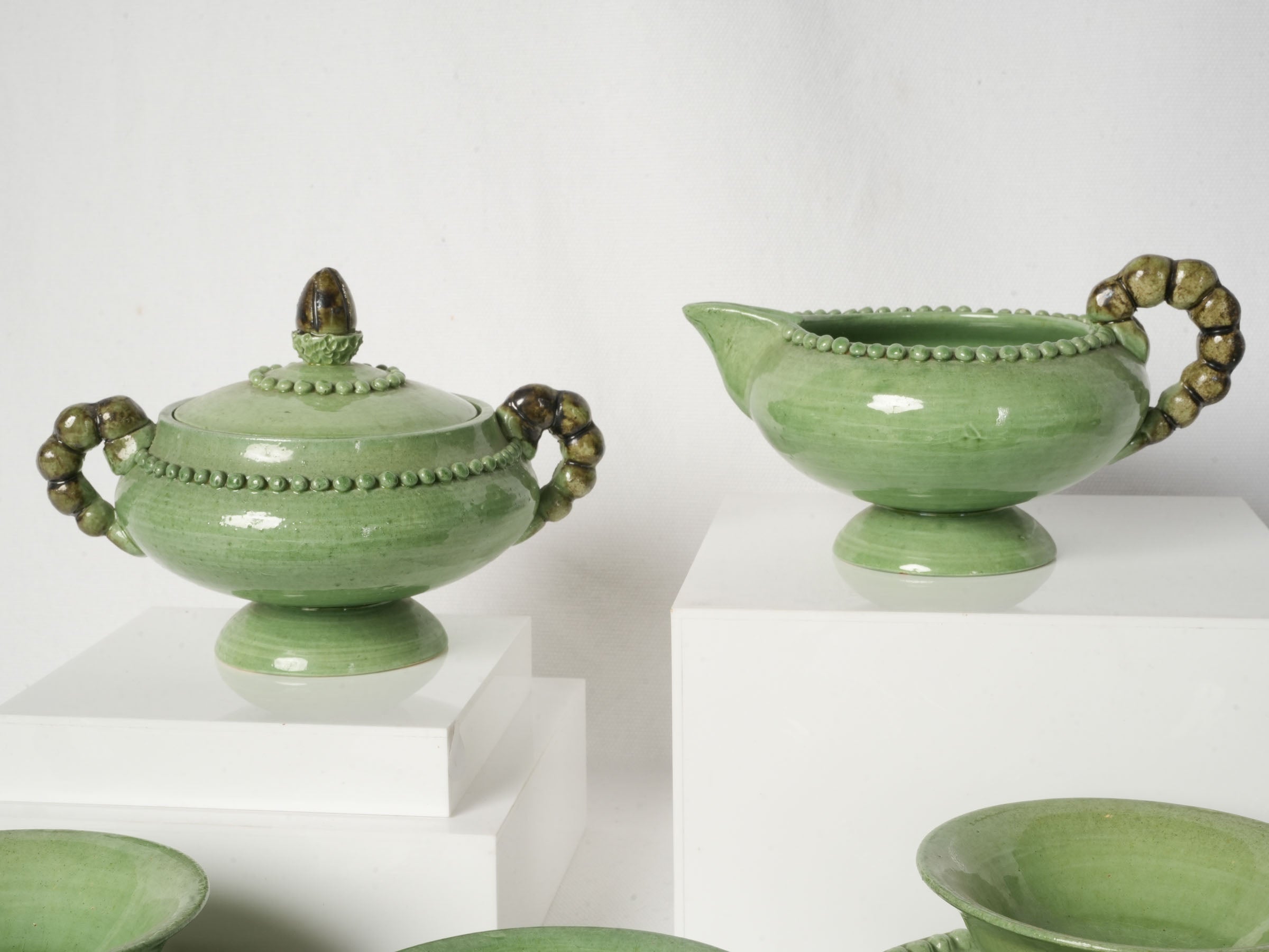 Mid-Century Vallauris Coffee Service for Six, Green