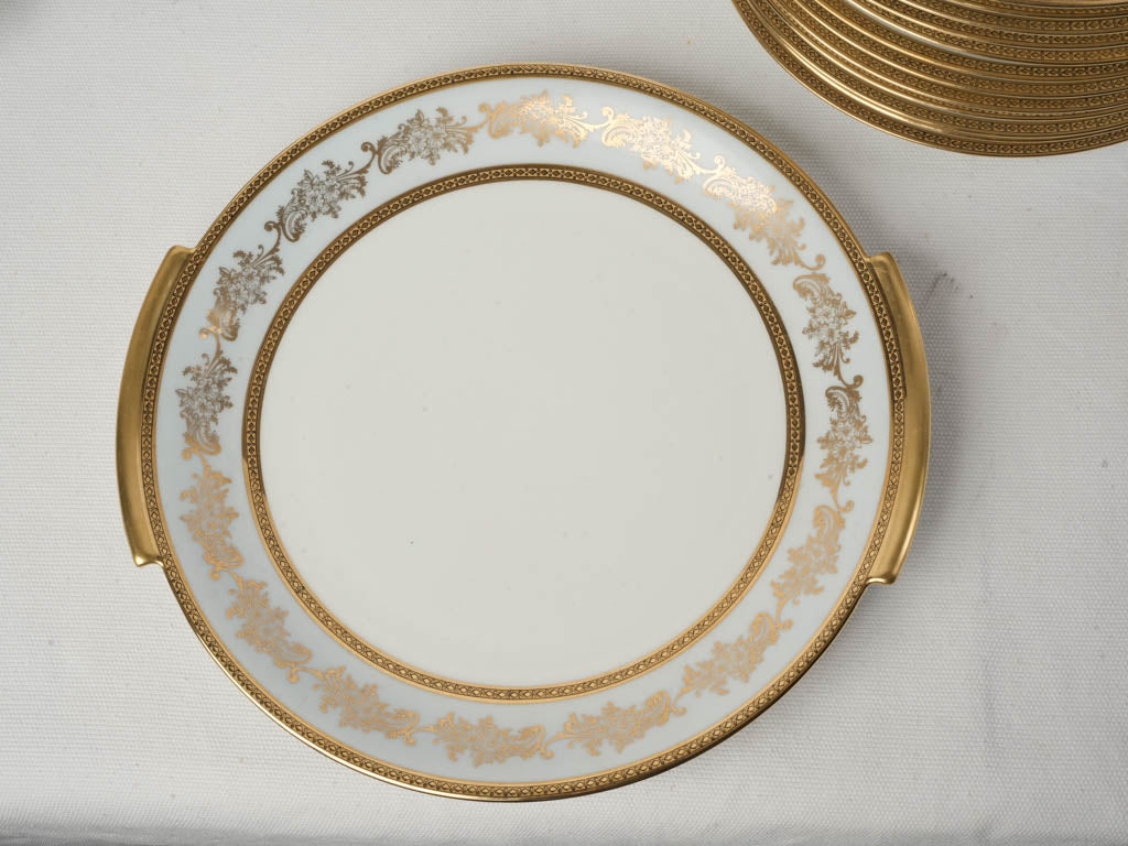Elegant vintage gilt edge plates