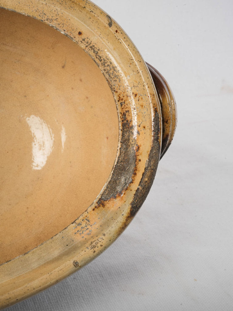 Elegant glazed antique oval tureen