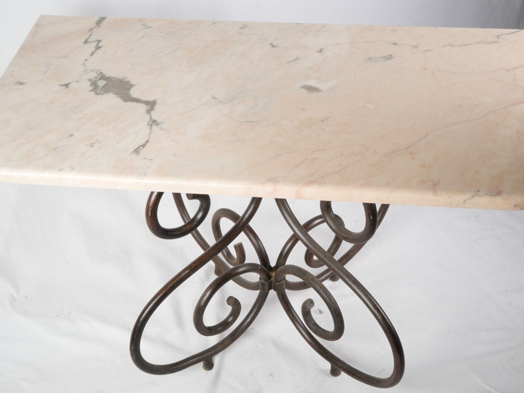 Stylish marble and iron side tables