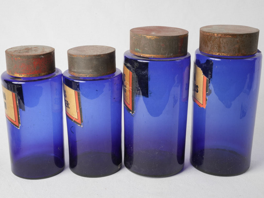 Historical patina apothecary containers