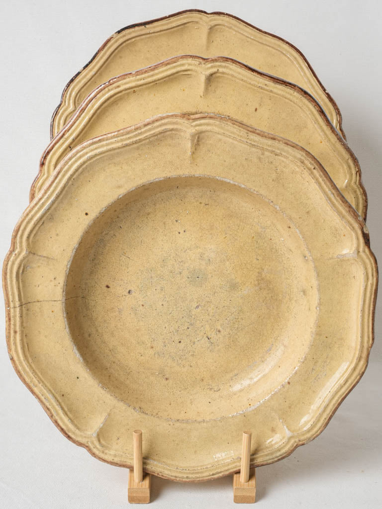Rustic ocher antique serving dishes