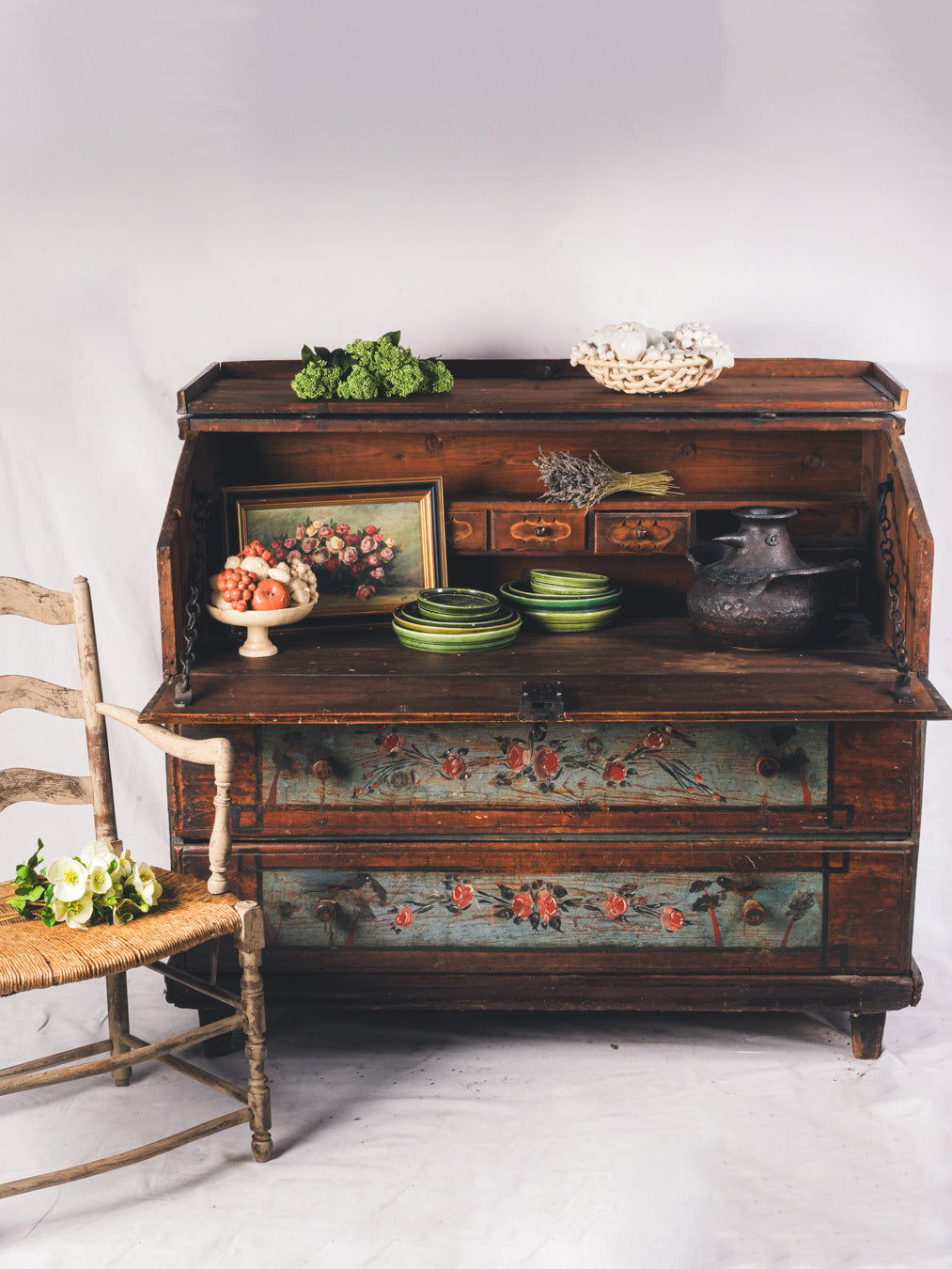 Rustic French folk craftsmanship desk  